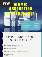 Atomic Absorption Spectroscopy: Benny Alexander 1606831585 Jordan Andrean M 1606871032 Riski Winner L 1606836755