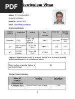 Curriculum Vitae: Training Duration