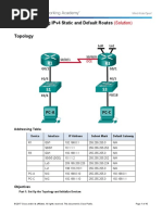 2.2.2.5 Lab - Configuring IPv4 Static and Default Routes - Solution