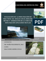 Evaluación de La Infiltración de Tres Tipos de Suelos Con El Infiltro Metro y Generación de La Curva