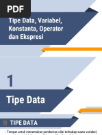 Tipe Data, Variabel, Konstanta, Operator Dan Ekspresi