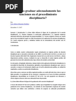 Cómo Graduar Adecuadamente Las Sanciones en El Procedimiento Disciplinario