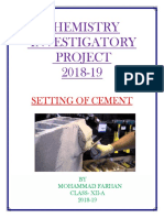 Chemistry Investigatory Project 2018-19: Setting of Cement