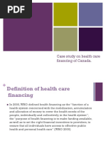 Case Study On Health Care Financing of Canada