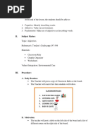 English Semi Detailed Lesson Plan Adjectives As Describing Words