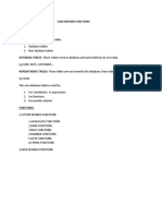 User Defined Functions Tables