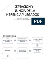 Aceptación y Renuncia de La Herencia y Legados