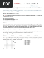 Cinemática Lista 5 Aulas 19 A 25.