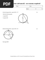 Circle Theorems (Advanced) - No Reasons Required - 1