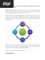 Explain The Objectives of Financial Management, Interphase Between Finance and Other Functions