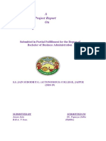 A Project Report On S: Submitted in Partial Fulfillment For The Degree of Bachelor of Business Administration