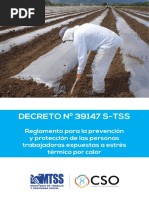 Decreto #39147-s-tss Reglamento para La Prevencion Proteccion de Las Personas Trabajadoras Expuestas A Estres Termico Por Calor