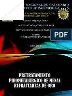 Pretratamiento Pirometalurgico de Menas Refractareas de Oro