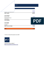 Capital Structure: Debt To Total Capitalization Equity To Total Capitalization