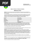 Business Analytics Recommendation Form