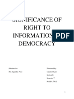 Significance of Right To Information in Democracy