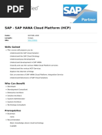 Sap Hana Cloud Platform HCP