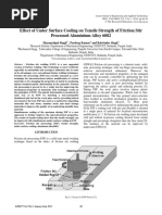 Effect of Under Surface Cooling On Tensile Strength of Friction Stir Processed Aluminium Alloy 6082