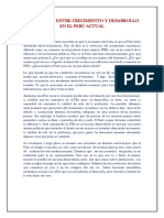 La Relación Entre Crecimiento y Desarrollo en El Perú Actual