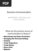 Business Communication: ADVERTISING, Trade Shows, and Personal Selling