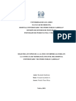 Edad Ósea en Niños de 2 A 14 Años Con Hipercalciuria en La Consulta de Nefrología Infantil Del Hospital Universitario "Dr. Pedro Emilio Carrillo"