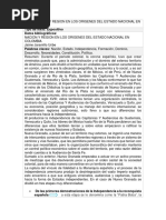 Nacion y Region en Los Origenes Del Estado Nacional en Colombia