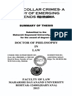 White Collar Crimes-A Study of Emerging Trends Mwi: Doctor of Philosophy IN LAW