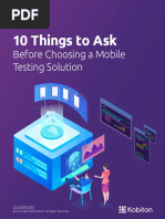 10 Things To Ask: Before Choosing A Mobile Testing Solution