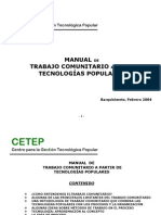 Manual de Trabajo Comunitario A Partir de Tecnologías Populares