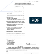 Central Government Health Scheme Medical Reimbursement Claim Form (To Be Filled Up by The Principal Card Holder in BLOCK LETIERS