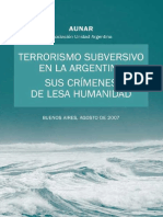 Terrorismo Subversivo en La Argentina - Sus Crimenes de Lesa Humanidad - AUNAR - Ago 07