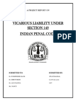 Vicarious Liability Under Section 149 Indian Penal Code: A Project Report On