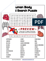 Word Search Human Body