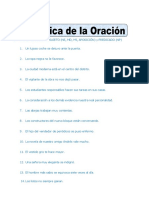 Ficha Ejercicios de Sujeto y Predicado para Primaria para Quinto de Primaria