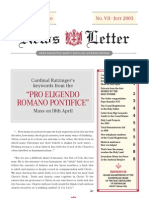 News Letter: "Pro Eligendo Romano Pontifice"