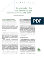 El Periodo de Anarquía y Los Obstáculos Al Desarrollo Del Capitalismo en México (1821-1854)