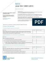 9858 Iso 140012015 Self Appraisal Questionnaire