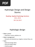 Hydrologic Design and Design Storms: Reading: Applied Hydrology Sections 13-1, 13-2 14-1 To 14-4