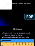 Distance, Displacement, Speed, and Velocity Notes