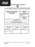 Práctica No. 2 Medidas en El Laboratorio y Tratamiento de Datos Experimentales