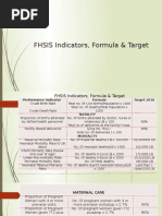 4, FHSIS Indicators, Formula & Target