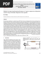 Methods For Improving Thermal Performances of Vapour Compression Refrigeration Systems Using Ecofriendly Refrigerant in The Expander