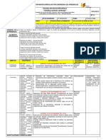 Planificación Microcurrícular Por Experiencia de Aprendizaje