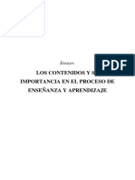 Los Contenidos y Su Importancia en El Proceso de Enseñanza-Aprendizaje