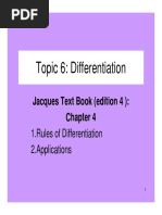 Topic 6: Differentiation: Jacques Text Book (Edition 4)