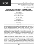 Developing Culturally Responsive Programs to Promote International Student Adjustment: A Participatory Approach. By Laura R. Johnson, Tanja Seifen-Adkins, Daya Singh Sandhu, Nadezda Arbles, & Hitomi Makino, pp. 1865–1878 [PDF, Web]