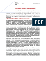 PRIMERA CLASE El Gobierno Debería Equilibrar Su Presupuesto