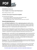 For Immediate Release: Want To Simplify All Your Pickup Control Wiring Projects?