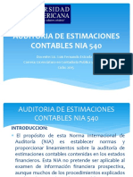 Auditoria de Estimaciones Contables NIA 540