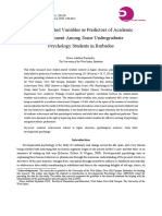 Student-Related Variables As Predictors of Academic Achievement Among Some Undergraduate Psychology Students in Barbados